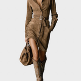 Zelena | Midi-Suede suknelė