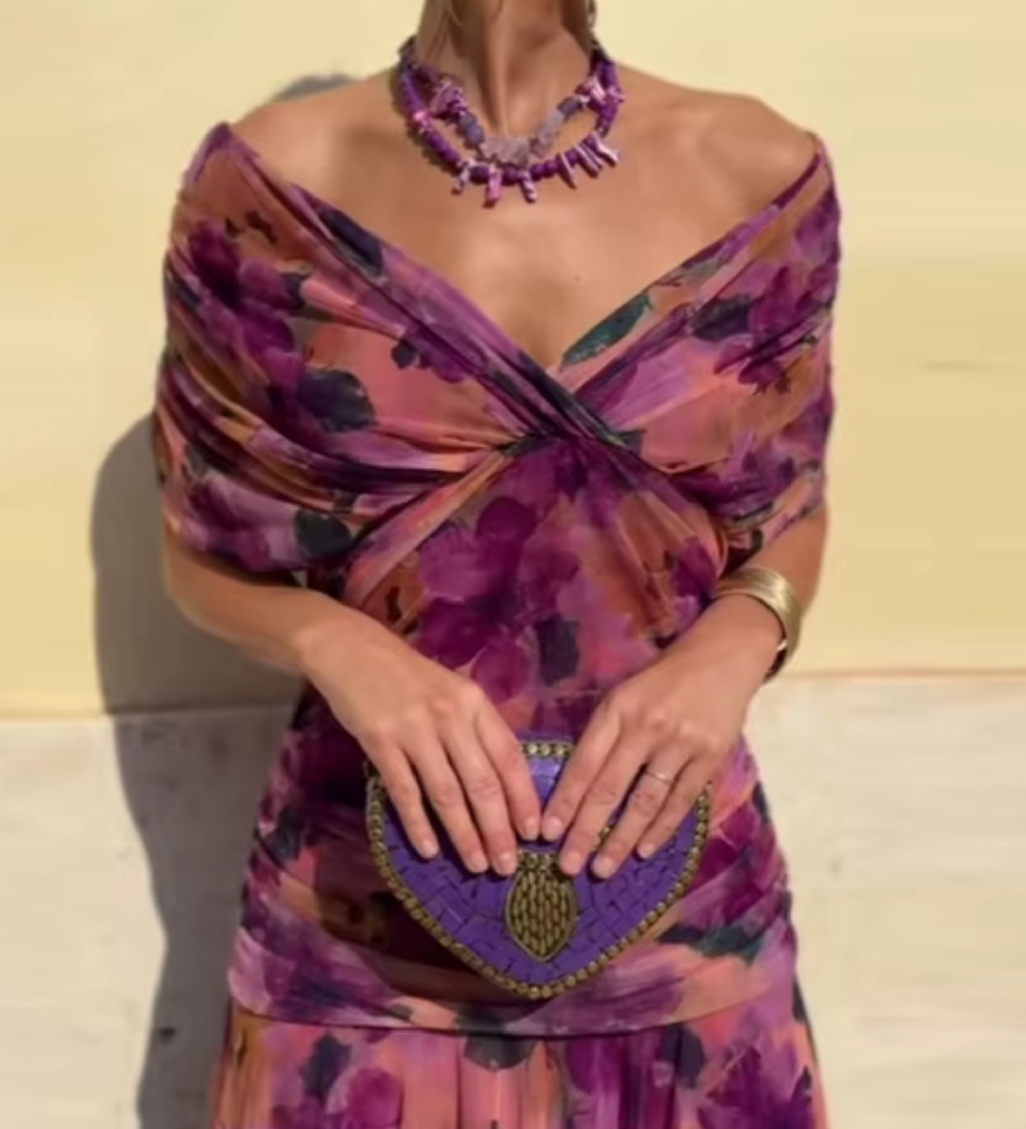 Louise | Elegantiška Maxi Suknelė su V-kaklu