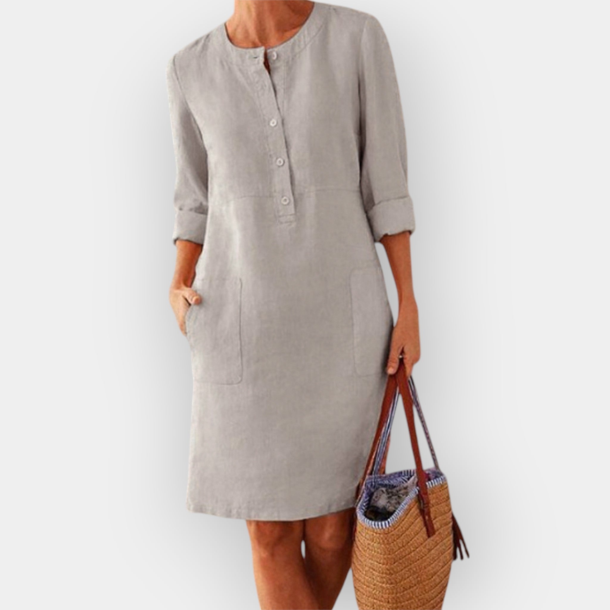 Clara | Elegantiška medvilninė midi suknelė su paprasta elegancija