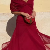Louise | Elegantiška Maxi Suknelė su V-Formos Iškirpte