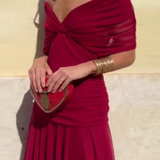 Louise | Elegantiška Maxi Suknelė su V-Formos Iškirpte