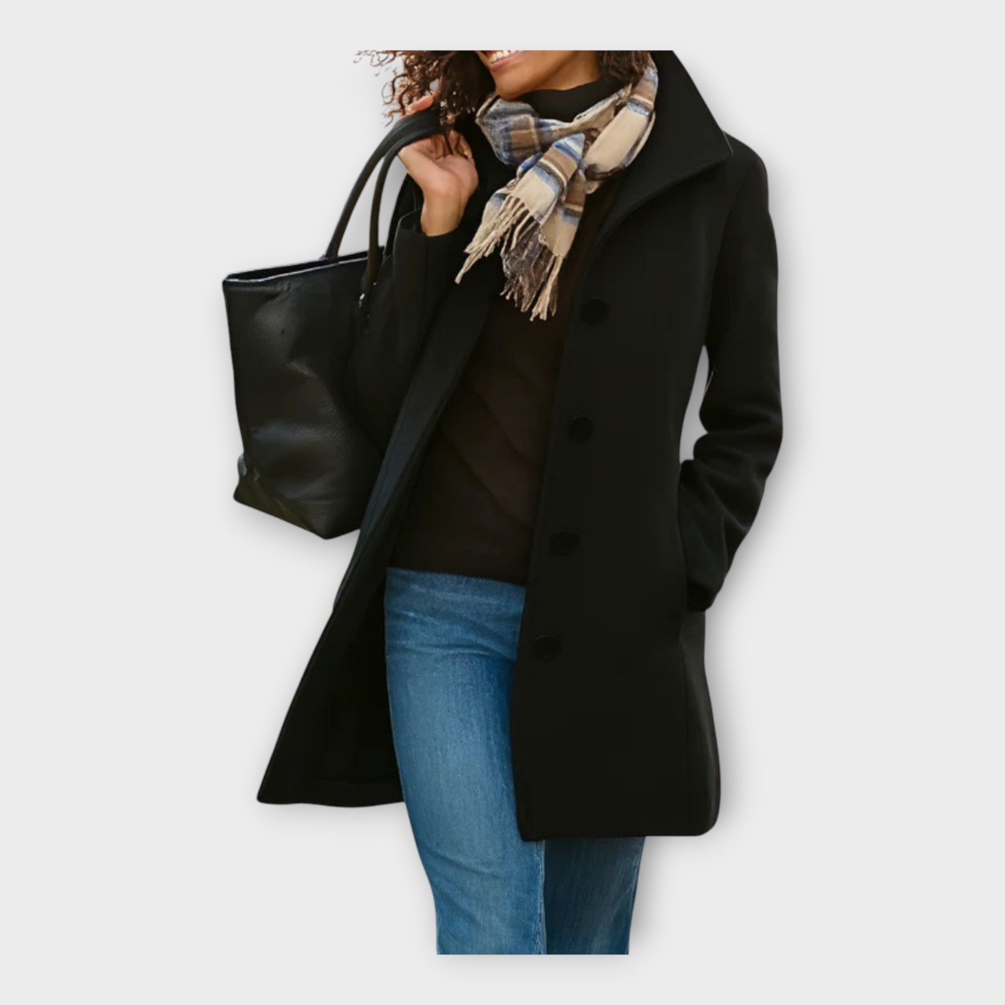 Tinna | Elegantiškas vilnonis paltas su užsegimais