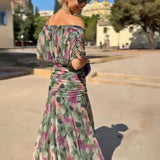 Louise | Elegantiška Maxi Suknelė su V-Formos Iškirpte