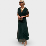 Louise | Elegantiška Maxi Suknelė su V-kaklu