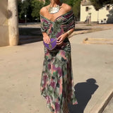 Louise | Elegantiška Maxi Suknelė su V-švarku