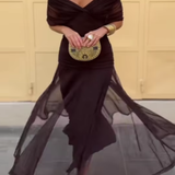 Louise | Elegantiška Maxi Suknelė su V-kaklu