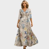 Fleur | Elegantiškas Gėlių Suknelė V-formos Iškirpte