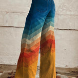 Léa - Elegantiški Retro Zigzag Kelnės