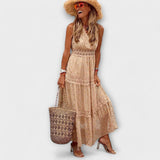 Lola | Boho nėriniuota maxi suknelė